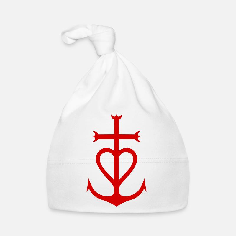 Croix Camargue - Bonnet bio Bébé - blanc