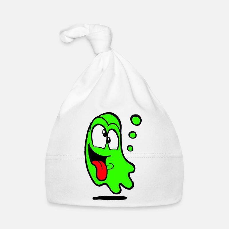 Confucius en vert - Bonnet bio Bébé - blanc