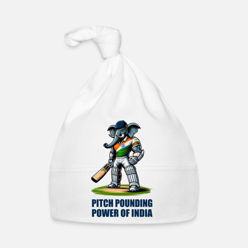 Motif d'éléphant de cricket indien Bonnet bio Bébé