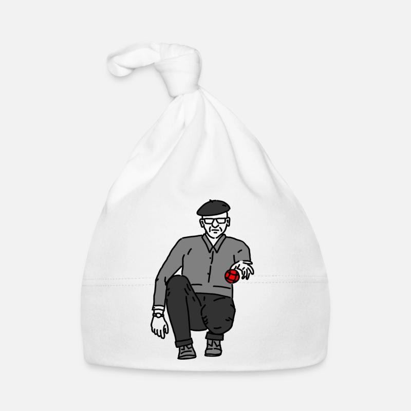 Joueur de pétanque gaucher - Bonnet bio Bébé - blanc