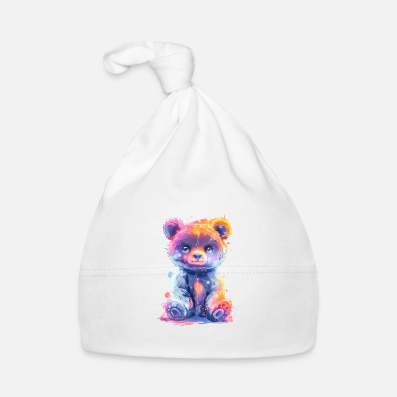 Funny Neon Bear Organic Baby Cap