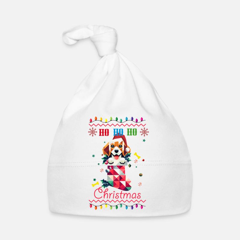 Beagle en bas de Noël dans le style moche de Noël Bonnet bio Bébé