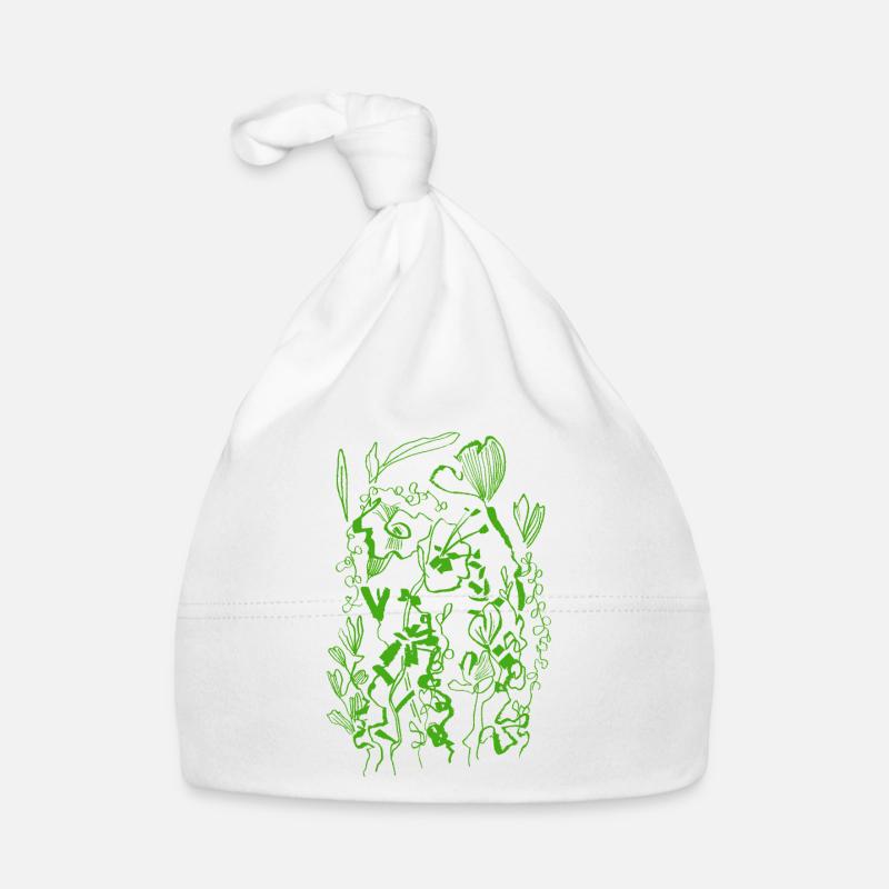 GREEN FLOWERS Organic Baby Cap