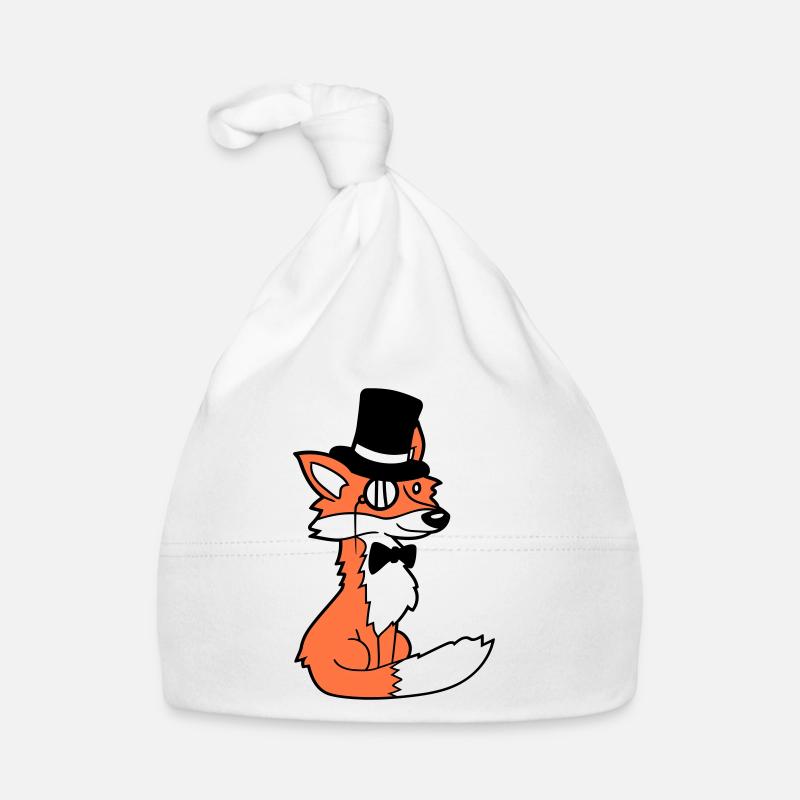 Fox Red Fox Sir Mr. Top Hat Monocle Glasses Organic Baby Cap