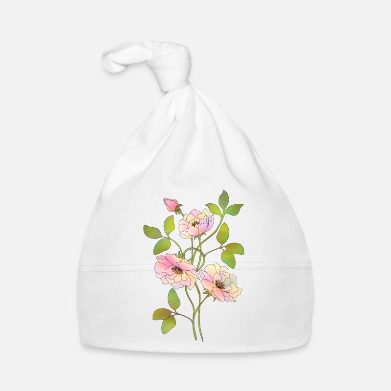 Fleur - Bonnet bio Bébé - blanc