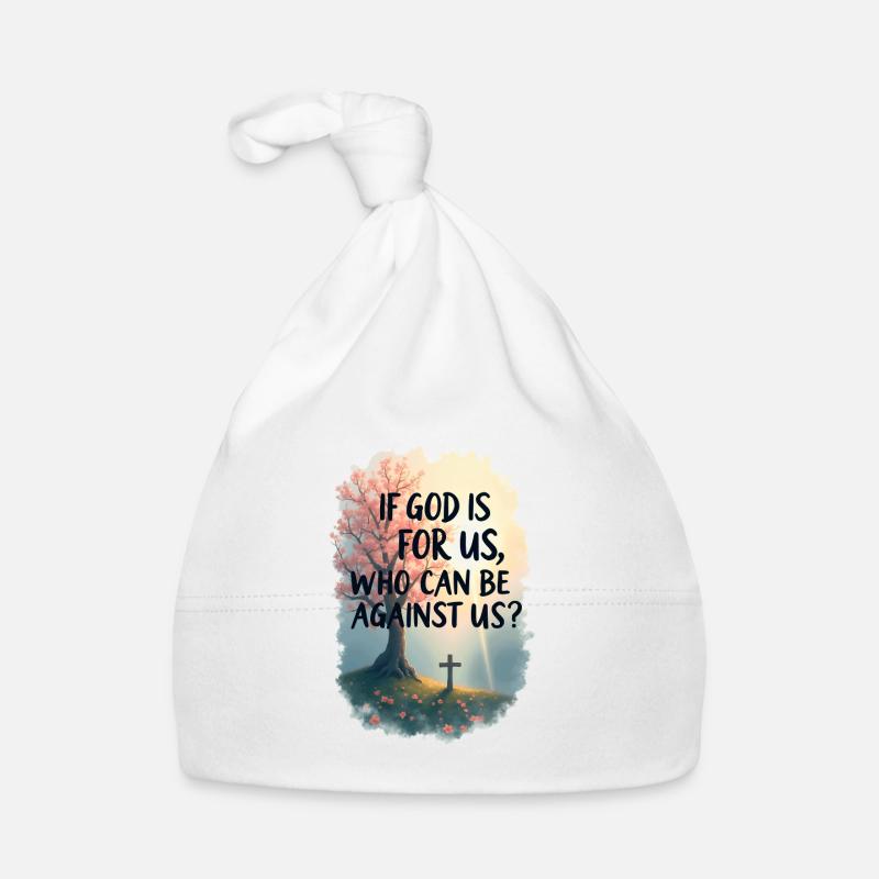 Si Dieu est pour nous - Bonnet bio Bébé - blanc