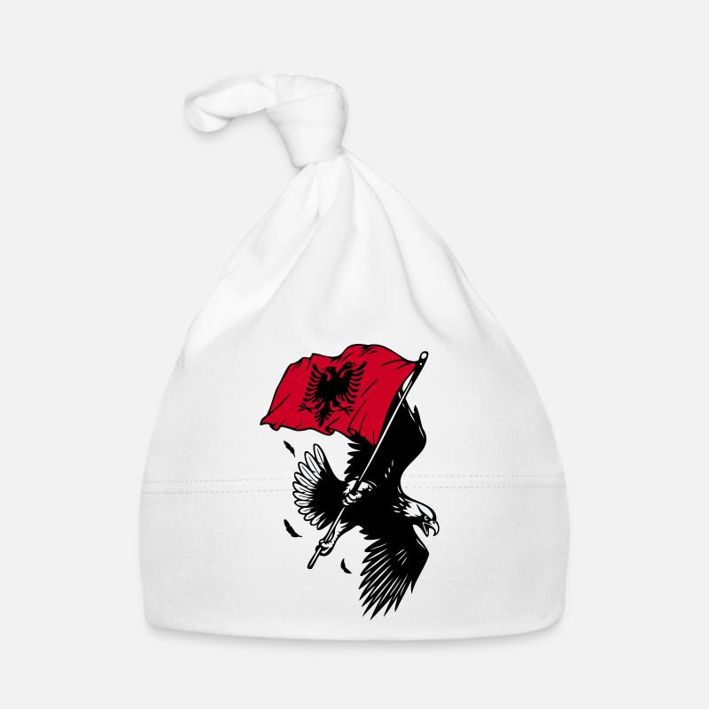 Albanian eagle with flag Organic Baby Cap