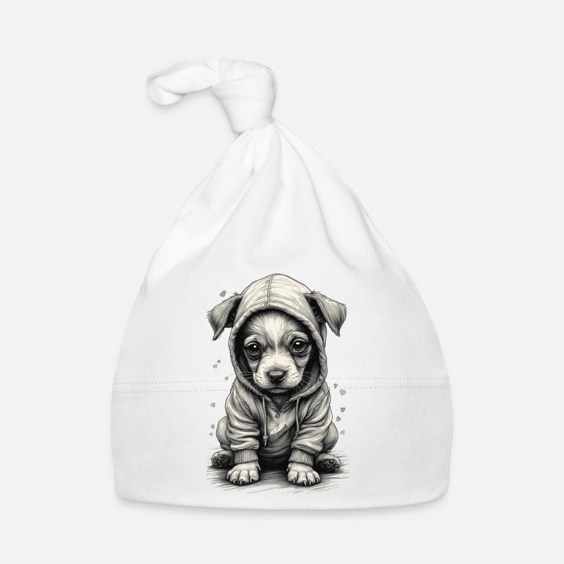 🐶 Chiot avec sweat-shirt Bonnet bio Bébé