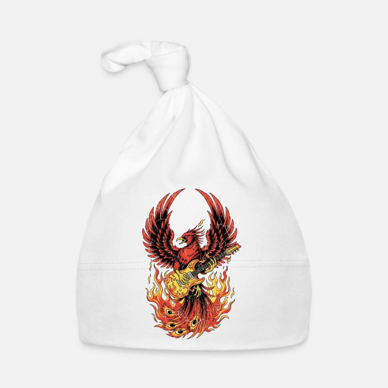 Fiery Eagle Guitar Rock Design Organic Baby Cap
