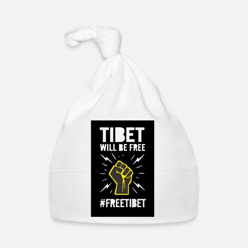Le Tibet sera libre. Conception de protestation. Bonnet bio Bébé