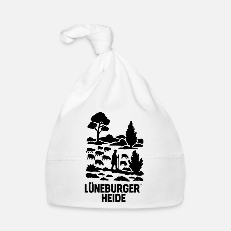 Lüneburger Heide Schäfer Heidschnucken Idylle - Baby Bio-Mütze - Weiß