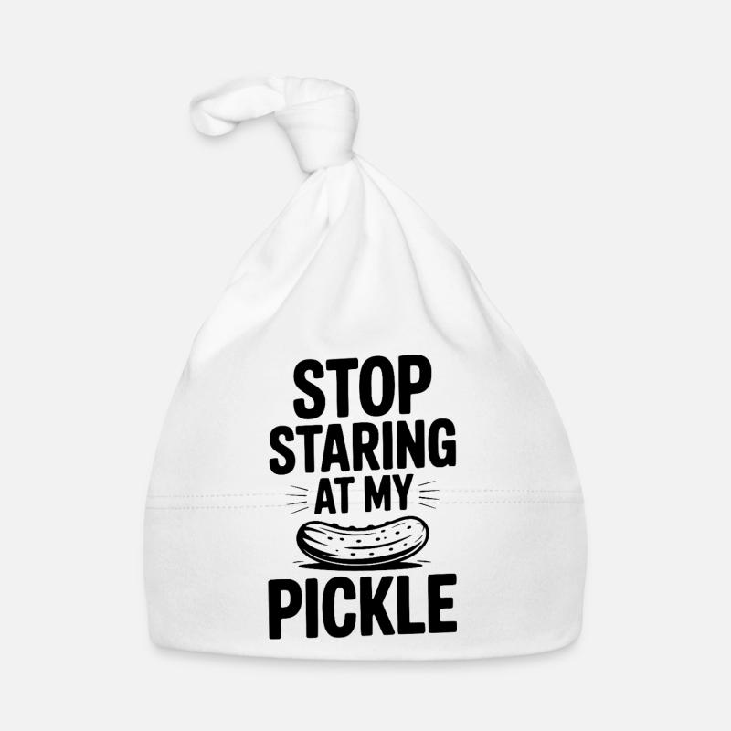 Arrête de fixer mon cornichon ! Bonnet bio Bébé