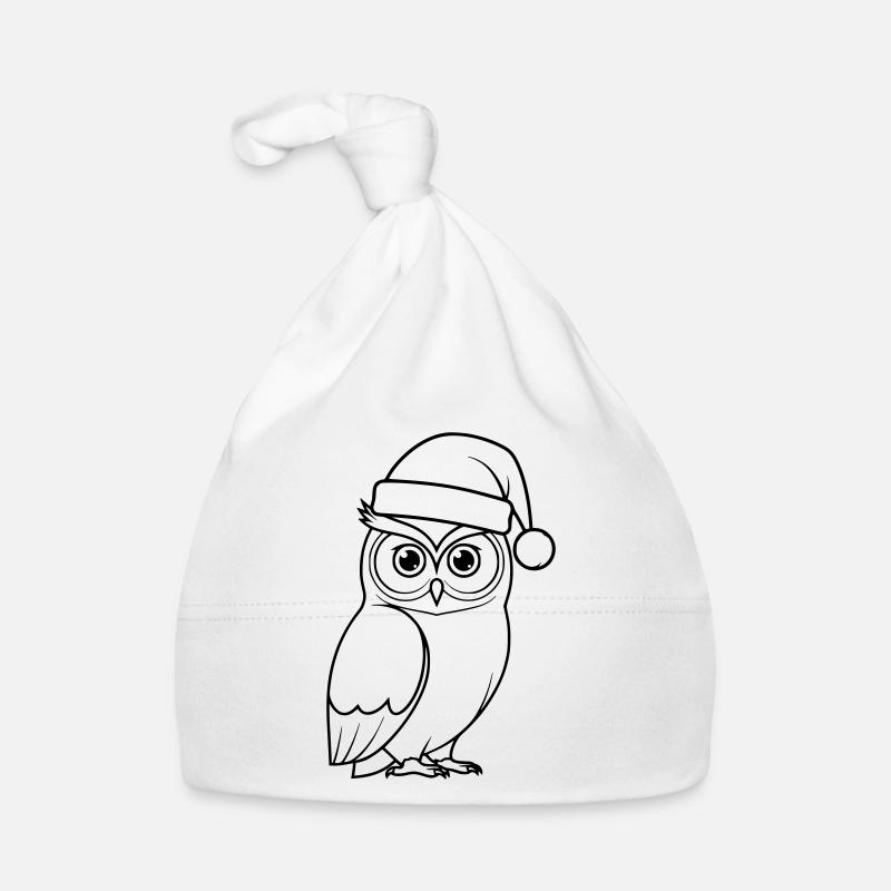 Weihnachts-Eule Cartoon Illustration Baby Bio-Mütze