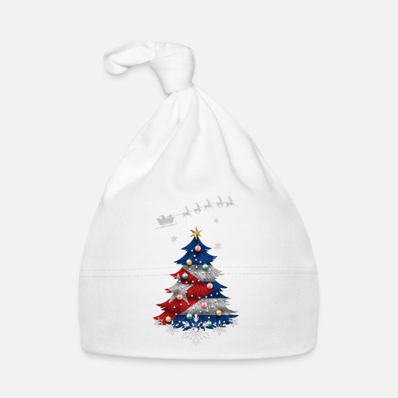 Weihnachtsbaum mit Kuba-Flagge Baby Bio-Mütze