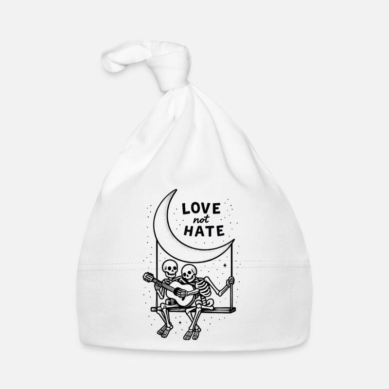 Love Not Hate Skeleton Moon Design Bonnet bio Bébé
