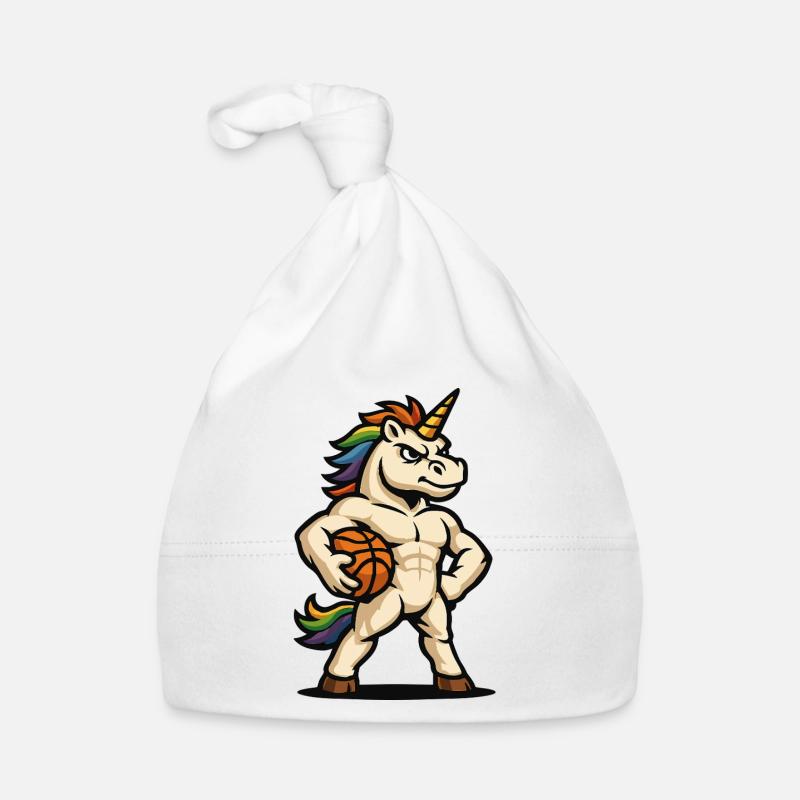 Licorne de basket-ball Rainbow Mane Bonnet bio Bébé