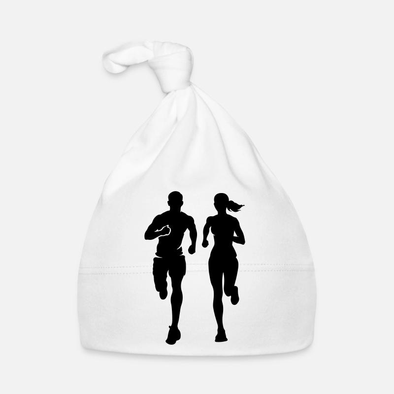 Marathon Runners Team Silhouette Marathon Organic Baby Cap