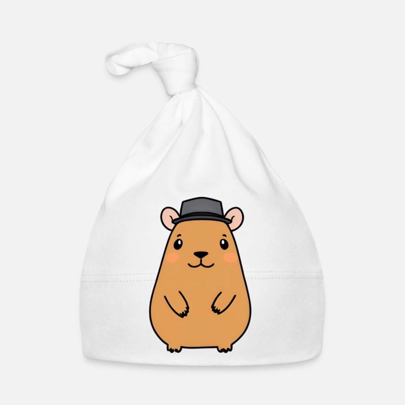 Kapu Capybara with Felt Hat Organic Baby Cap