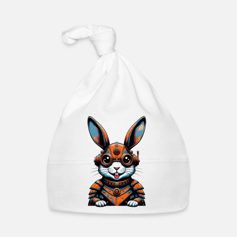 Le lapin steampunk en tenue orange Bonnet bio Bébé