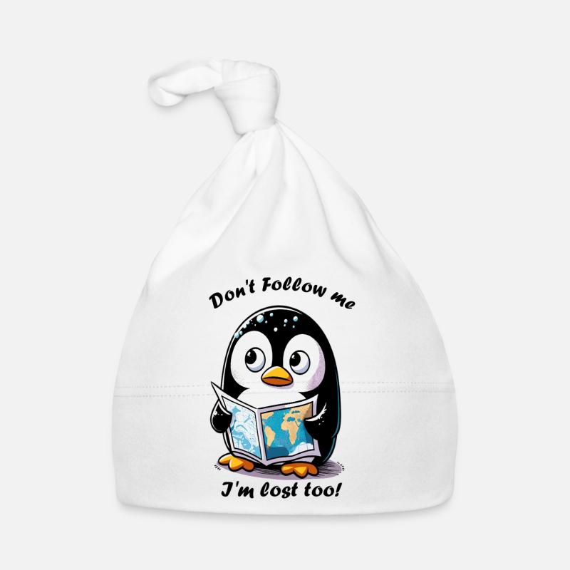 Lost Penguin with Map Organic Baby Cap