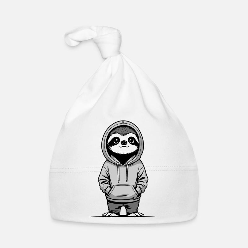 Faultier im Hoodie Baby Bio-Mütze