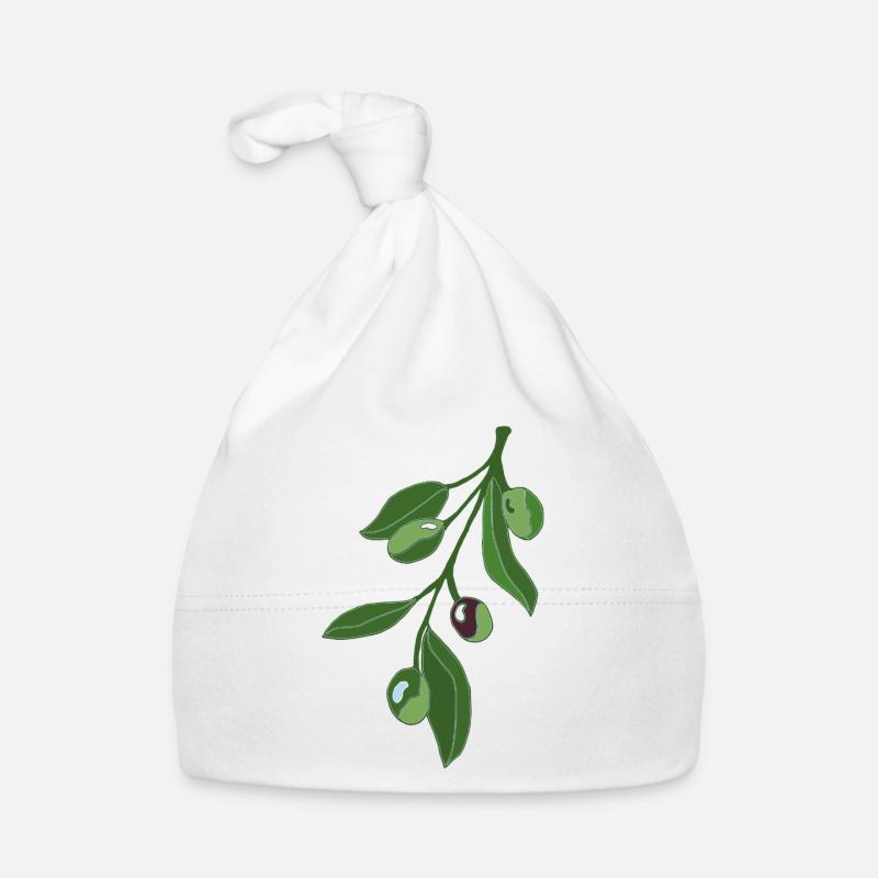 Olive Branch Botany Illustration Organic Baby Cap