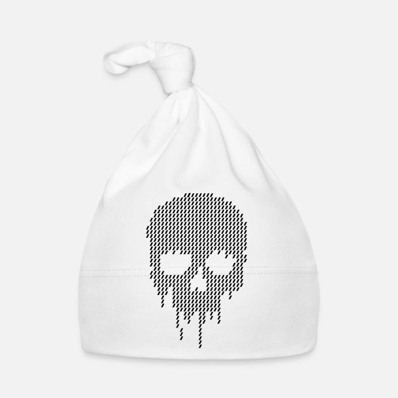pixel skull art design Organic Baby Cap
