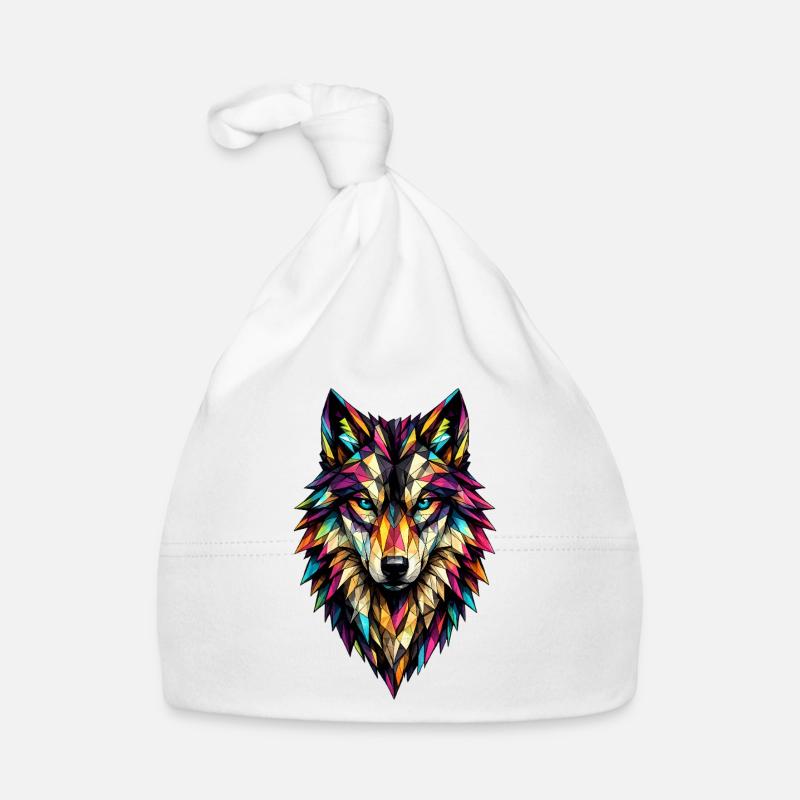 Color Geometric Wolf Organic Baby Cap