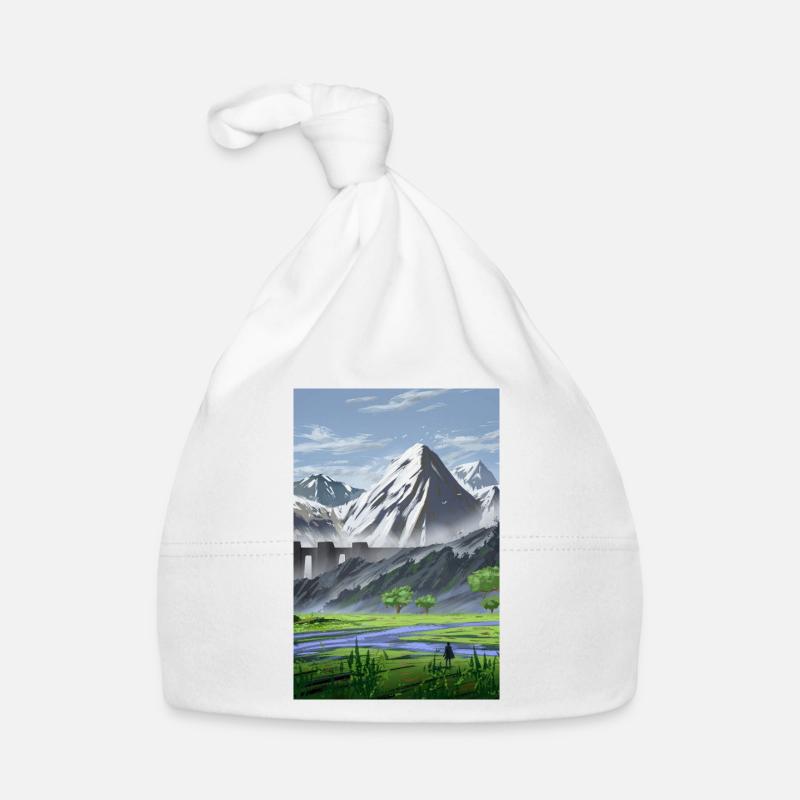 Alpengebirge und ruhiges Tal Baby Bio-Mütze