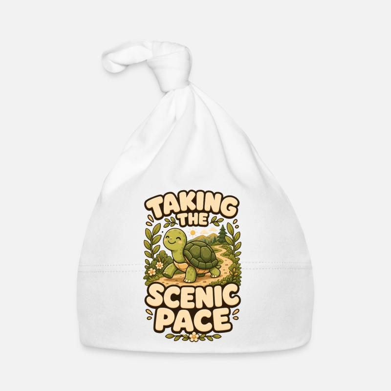 Taking The Scenic Pace Turtle Organic Baby Cap