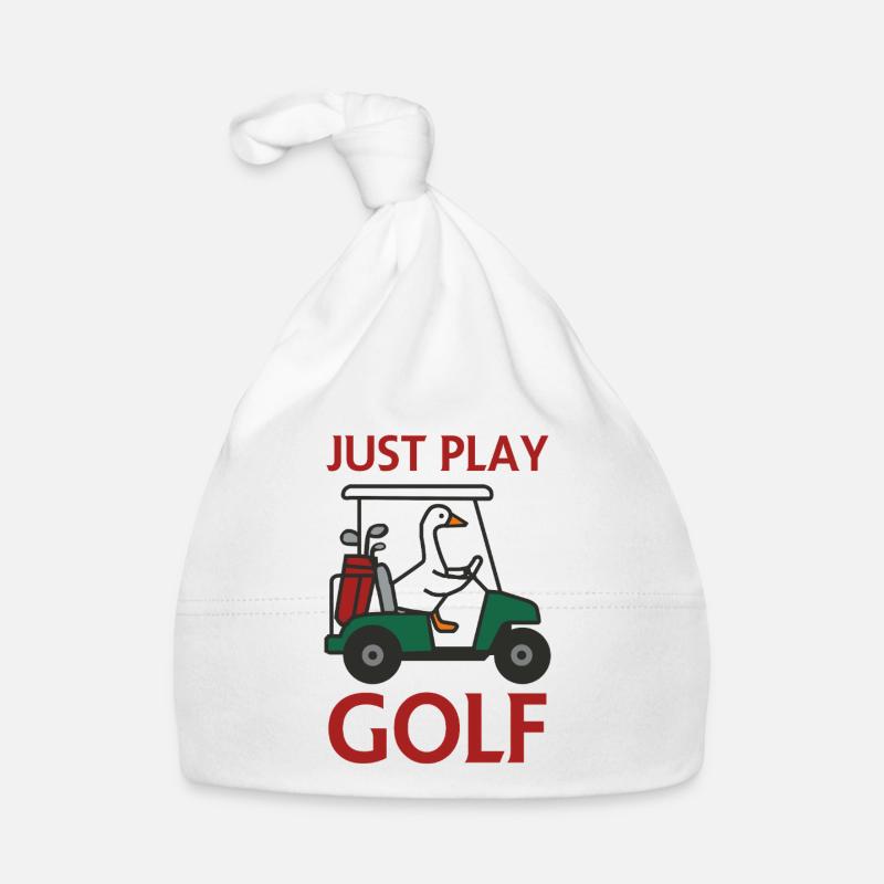 Une oie dans une voiturette de golf – Jouez simplement au golf Bonnet bio Bébé