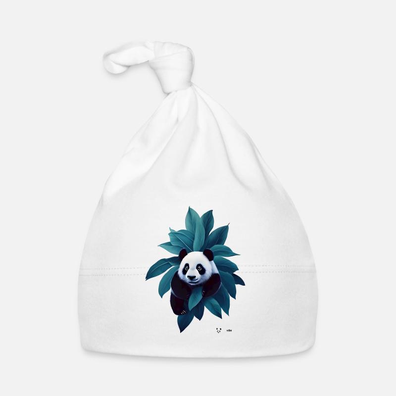 PANDAmonium Bamboo Leaf - Organic Baby Cap - white