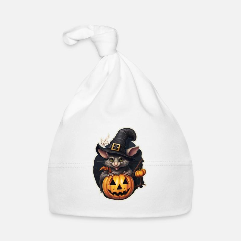 Halloween - Bonnet bio Bébé - blanc