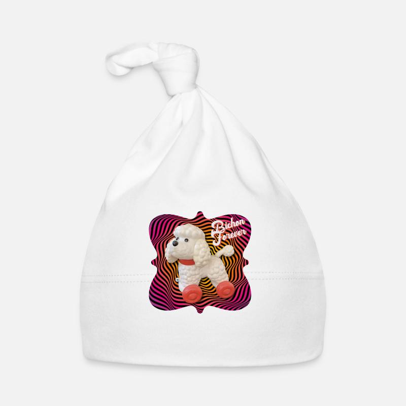Psychedelic Bichon Forever - Organic Baby Cap - white