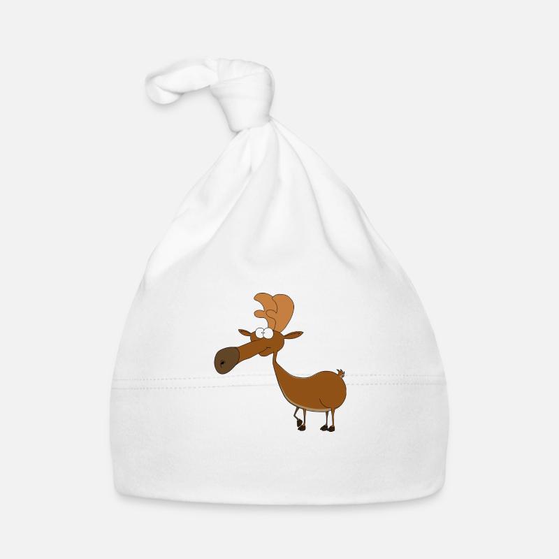 Lustiger Elch Comic in Farbe Baby Bio-Mütze