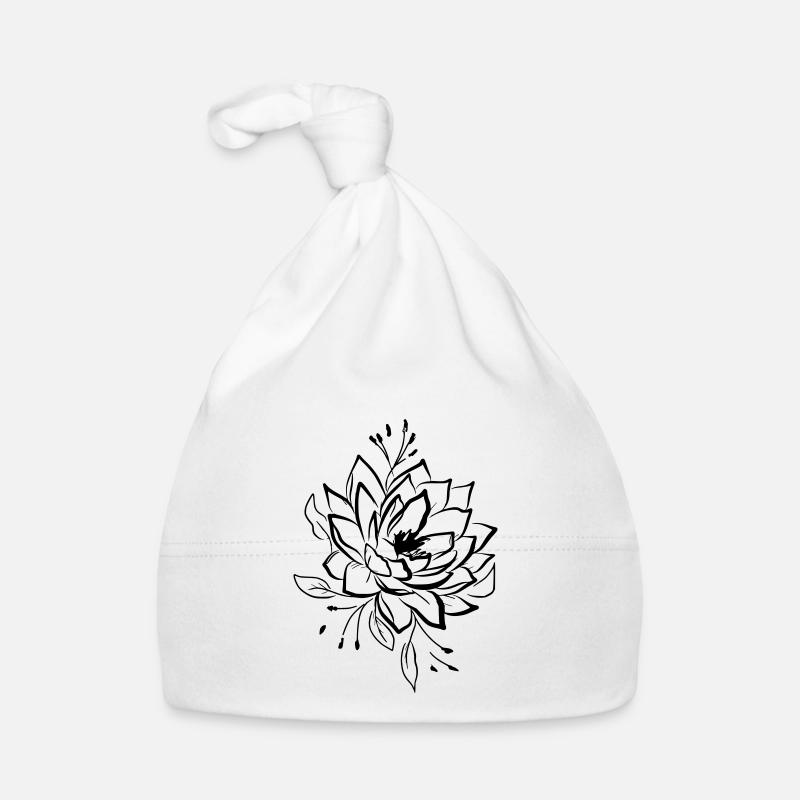 Lotusblüte Tattooart Idee Geschenk Baby Bio-Mütze