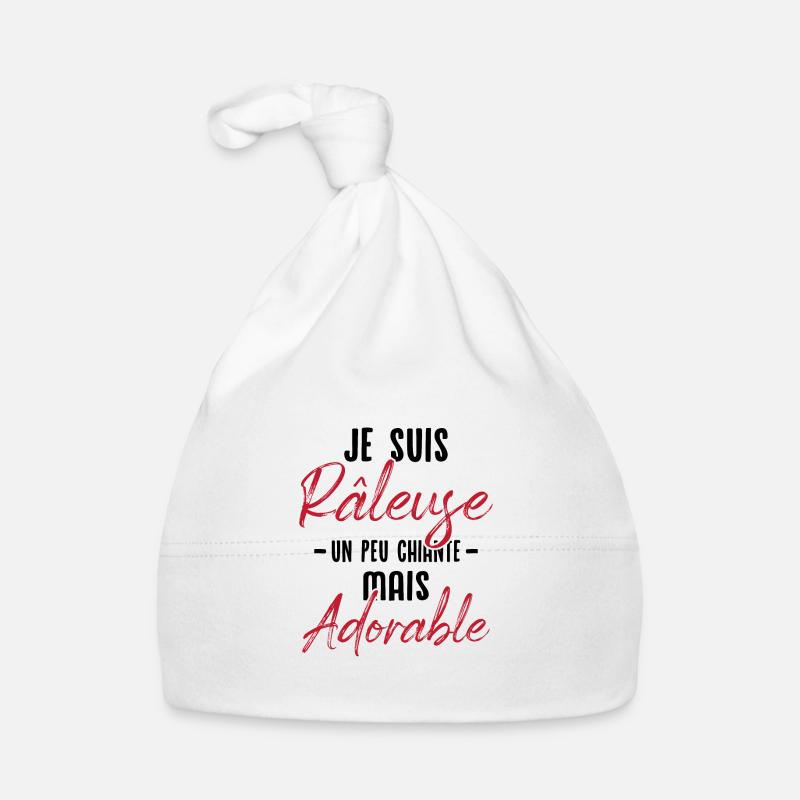 Je suis râleuse un peu chiante mais adorable - Bonnet bio Bébé - blanc