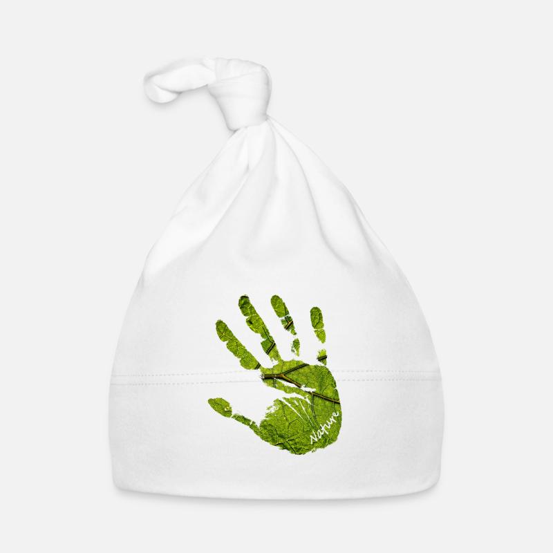 Nature de la main - Bonnet bio Bébé - blanc