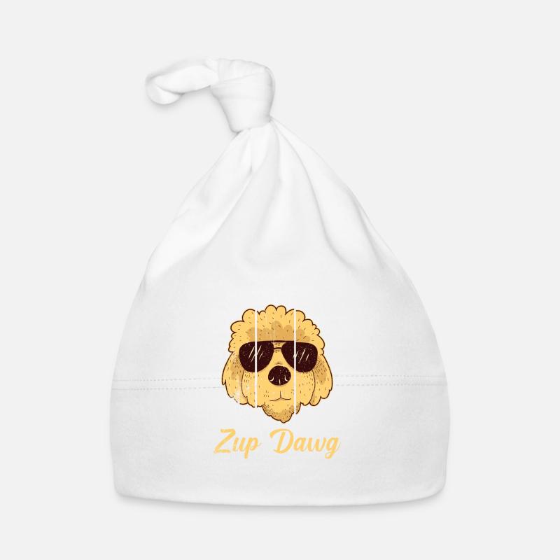zup dawg cool chien drôle chien - Bonnet bio Bébé - blanc