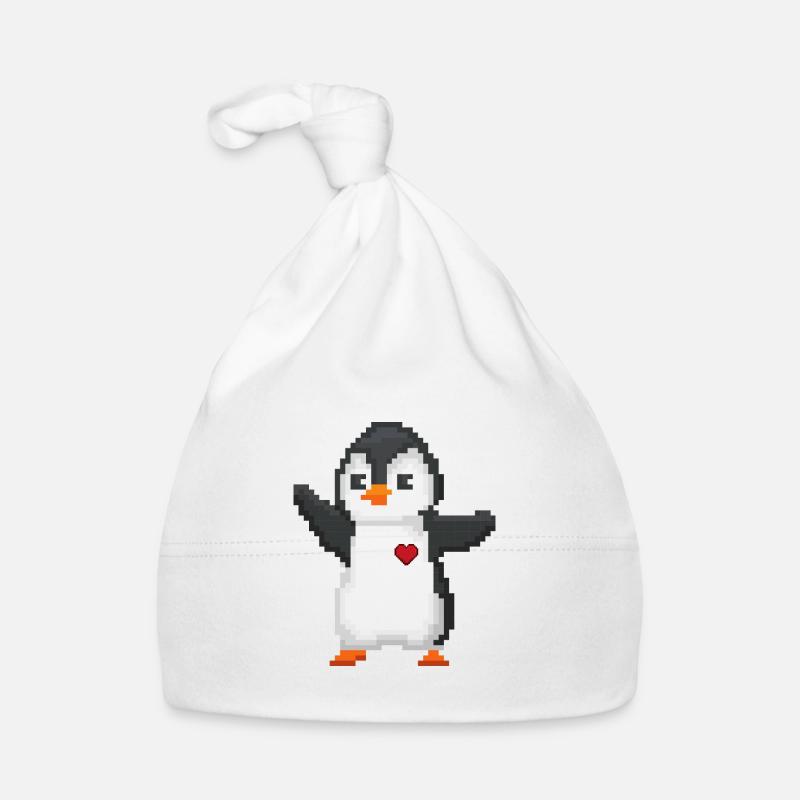 Pinguin-Pixelkunst Baby Bio-Mütze