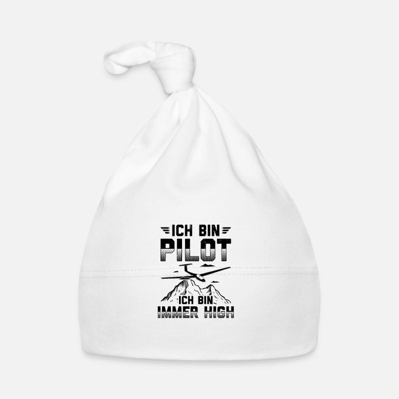 Ich bin Pilot ich bin immer high Thermik Geschenk Baby Bio-Mütze