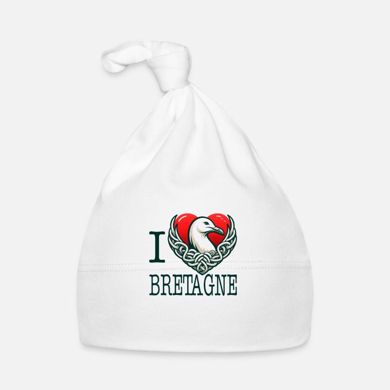 I Love Brittany Celtic Gull Organic Baby Cap