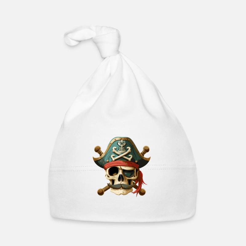 Pirate Captain Skull & Bones Organic Baby Cap
