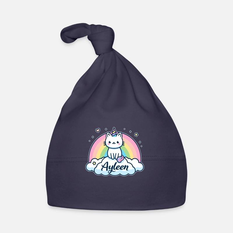 Ayleen Surname First Name Unicorn Cat Organic Baby Cap