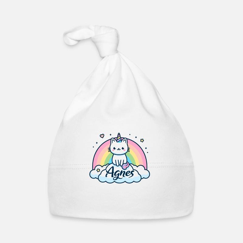 Agnès Nom Prénom Licorne Chat Bonnet bio Bébé