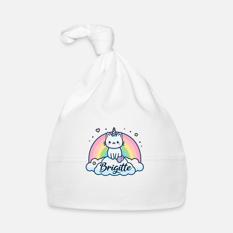 Brigitte Nom Prénom Licorne Chat Bonnet bio Bébé