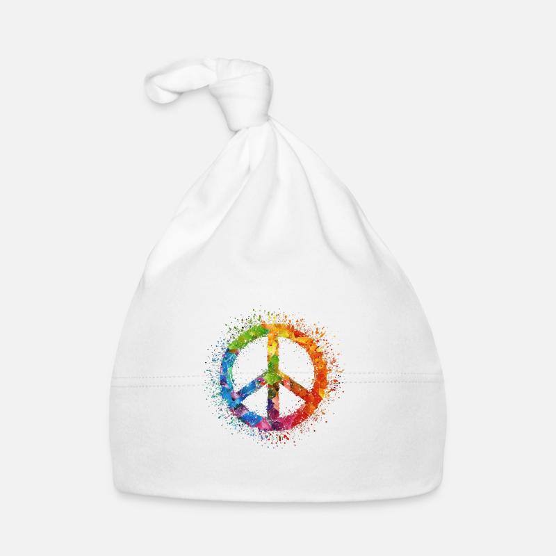 Rainbow Peace Symbol Celebration Baby Bio-Mütze
