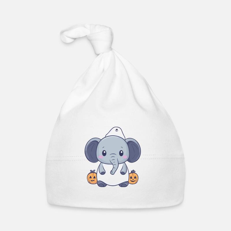 Elephant Halloween Funny Ghost Organic Baby Cap