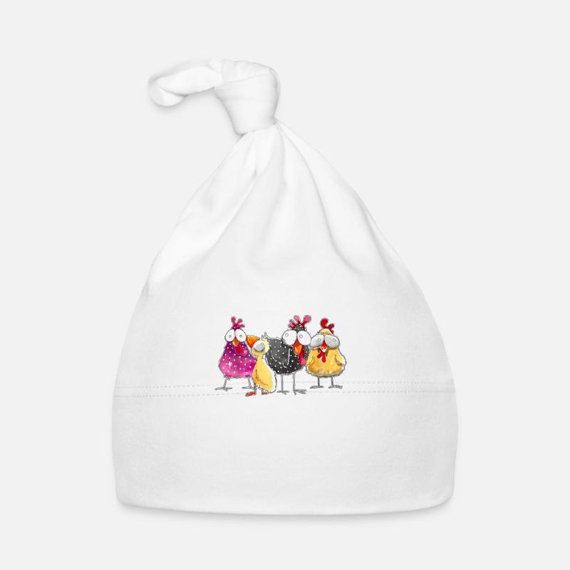 Où sont mes poules - Bonnet bio Bébé - blanc