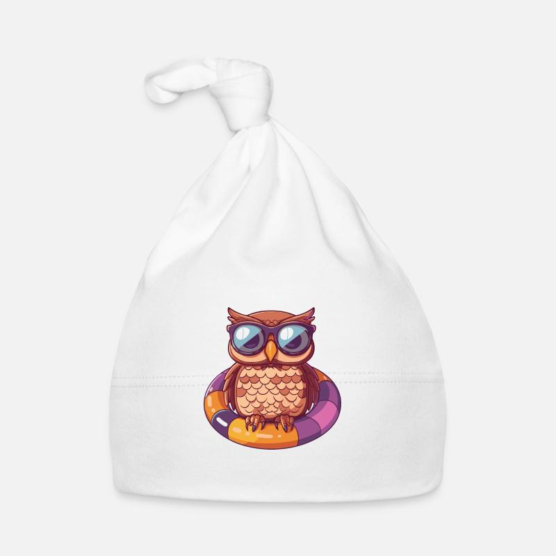 Eule Sommer Comic Baby Bio-Mütze